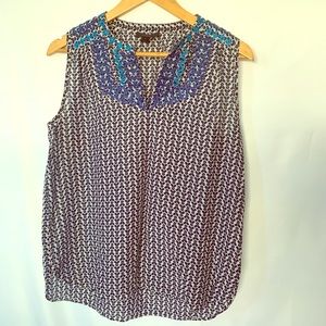 J crew embroidered sleeveless v-neck  4